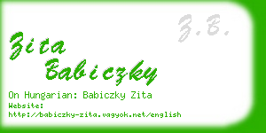 zita babiczky business card